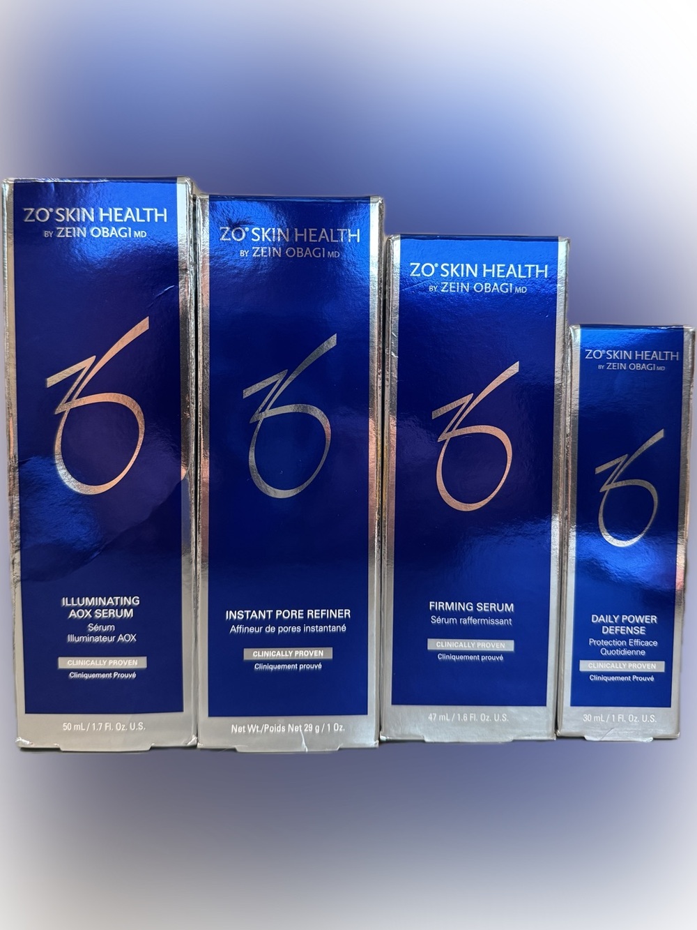 Zo skin health by Obagi, Firming Serum, AOX, Pore Refiner, Power Defense Bundle